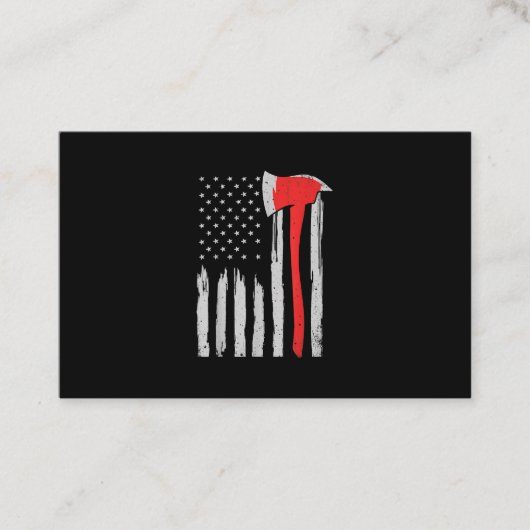 米国国旗の消防士の赤い消防士 名刺 (正面)