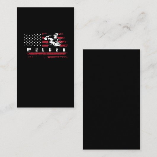 米国国旗の溶接機USA金属加工溶接 名刺 (正面/裏面)