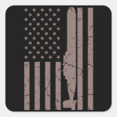 米国国旗の潜水艦退役軍人アメリカ退役軍人ギフト スクエアシール (正面)