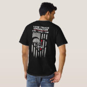米国国旗の牽引トラックのオペレータデカール Tシャツ (裏面フル)