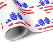 米国国旗の犬のポープリント ラッピングペーパー (ロールコーナー)