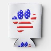 米国国旗の犬のポープリント 缶クーラー (正面)