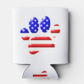 米国国旗の犬のポープリント 缶クーラー (裏面)