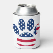 米国国旗の犬のポープリント 缶クーラー (缶正面)