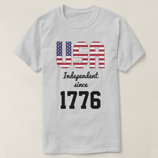 米国国旗の独立性お祝い Tシャツ (デザイン正面)
