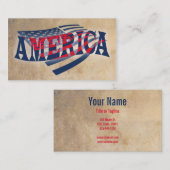 米国国旗の独立性 名刺 (正面/裏面)