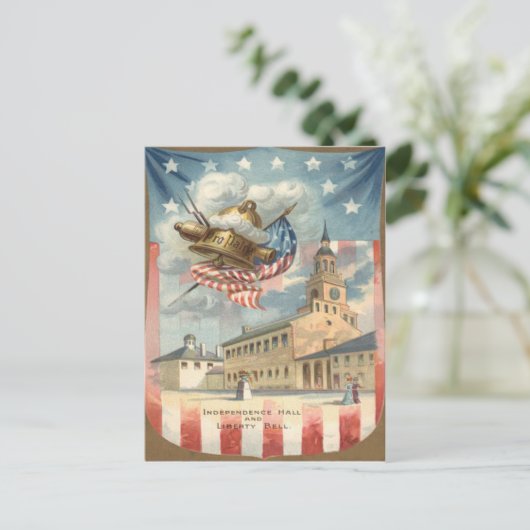 米国国旗の独立記念館リバティーベル ポストカード (スタンド正面)