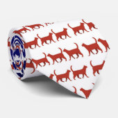 米国国旗の猫が赤く白く青い ネクタイ (ロール)