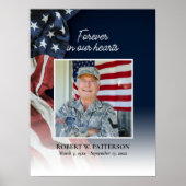 米国国旗の生活お祝い写真ダウンロード葬儀 ポスター (正面)