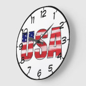 米国国旗の番号 ラージ壁時計 (傾斜)