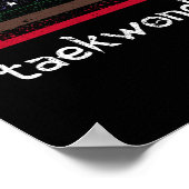 米国国旗の白い黒のベルトカラー ポスター (角)