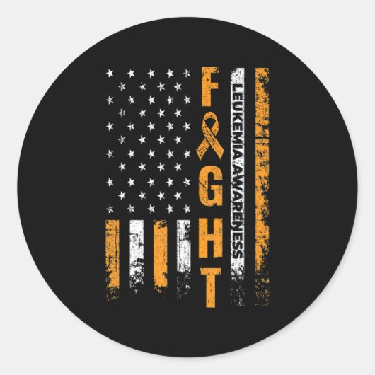 米国国旗の白血病認識度がんを克服した人と戦う ラウンドシール (正面)