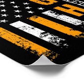 米国国旗の白血病認識度がん生存者の贈り物1 ポスター (角)