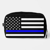 米国国旗の白黒の細い青い線の装飾 ドップキット (正面)