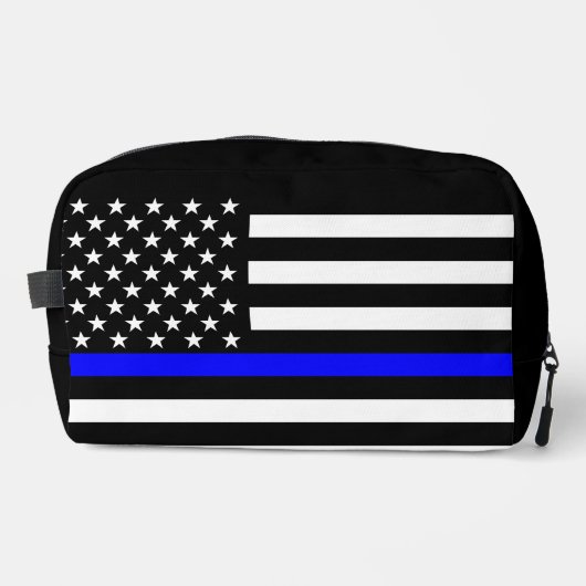 米国国旗の白黒の細い青い線の装飾 ドップキット (正面)