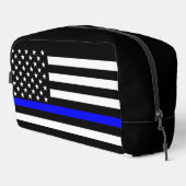 米国国旗の白黒の細い青い線の装飾 ドップキット (右コーナー)