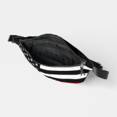 米国国旗の白黒の薄い赤い線の装飾 ファニーパック (見開き)