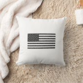 米国国旗の白黒ヴィンテージレトロ クッション (ブランケット)