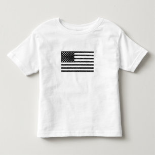 米国国旗の白黒ヴィンテージレトロ トドラーTシャツ