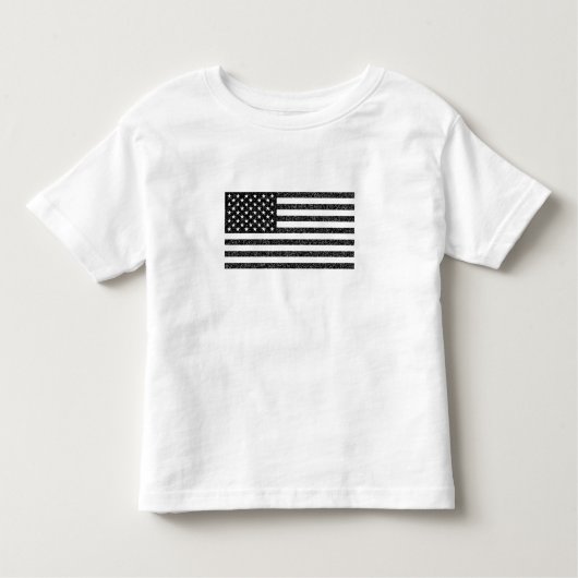米国国旗の白黒ヴィンテージレトロ トドラーTシャツ (正面)
