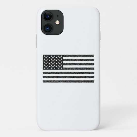 米国国旗の白黒ヴィンテージレトロ Case-Mate iPhoneケース (裏面)