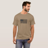 米国国旗の白黒ヴィンテージレトロ Tシャツ (正面フル)