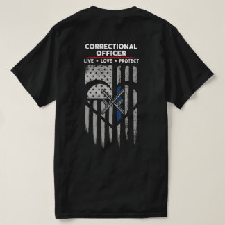 米国国旗の矯正官のデカール Tシャツ