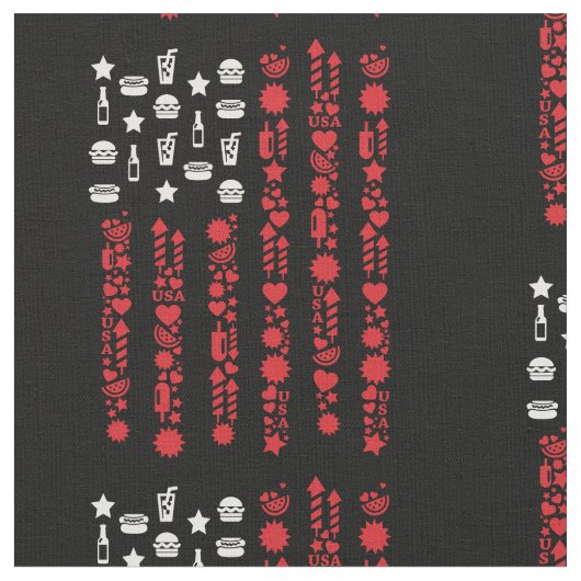 米国国旗の第4日7月ピクニック花火白番 ファブリック (クローズアップ)