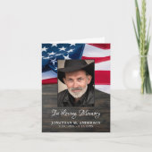米国国旗の米国軍隊記念写真葬儀 サンキューカード (正面)