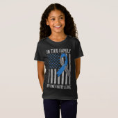 米国国旗の糖尿病型1認識度ファミリーサポート Tシャツ (正面フル)