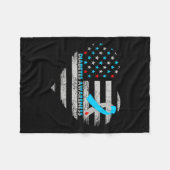 米国国旗の糖尿病認識度ハートファミリーサポート フリースブランケット (正面(横))