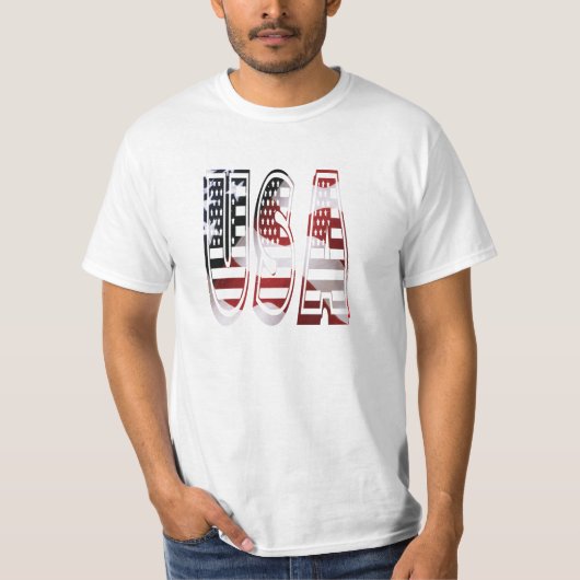 米国国旗の素晴らしい色のおもしろい Tシャツ (正面)
