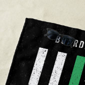 米国国旗の細い緑の線の動揺して名前 ビーチタオル (インサイチュ)