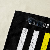 米国国旗の細い黄色の線動揺しての名前 ビーチタオル (インサイチュ)