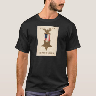 米国国旗の組合、内戦メダルイーグル Tシャツ