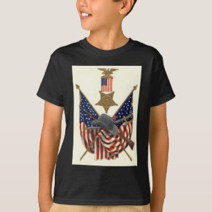 米国国旗の組合、内戦メダルイーグル Tシャツ