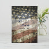 米国国旗の結婚式招待状と出欠 招待状 (スタンド正面)