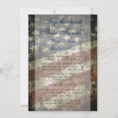 米国国旗の結婚式招待状と出欠 招待状 (裏面)