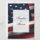 米国国旗の結婚式招待状軍隊テーマ 招待状 (裏面)