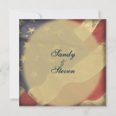 米国国旗の結婚式招待状 招待状 (裏面)