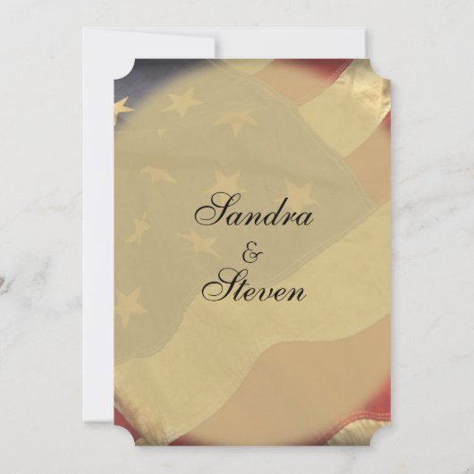 米国国旗の結婚式招待状 招待状 (裏面)