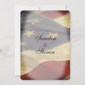 米国国旗の結婚式招待状 招待状 (裏面)