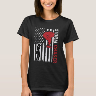 米国国旗の統一された州竜巻ストームチェザーメテオール Tシャツ