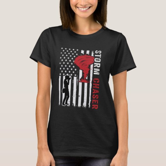 米国国旗の統一された州竜巻ストームチェザーメテオール Tシャツ (正面)