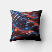 米国国旗の絵を描(ばちゃばちゃ)跳ねる クッション (裏面)