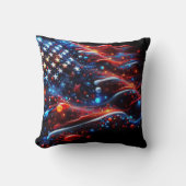 米国国旗の絵を描(ばちゃばちゃ)跳ねる クッション (正面)