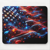 米国国旗の絵を描(ばちゃばちゃ)跳ねる マウスパッド (正面)