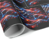 米国国旗の絵を描（ばちゃばちゃ）跳ねる ラッピングペーパー (ロールコーナー)