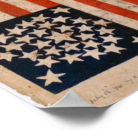 米国国旗の編集されていないヴィンテージ素朴写真USA ポスター (角)