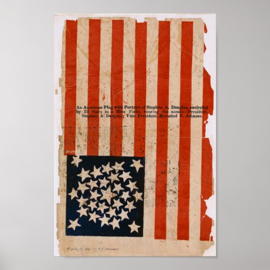 米国国旗の編集されていないヴィンテージ素朴写真USA ポスター (正面)